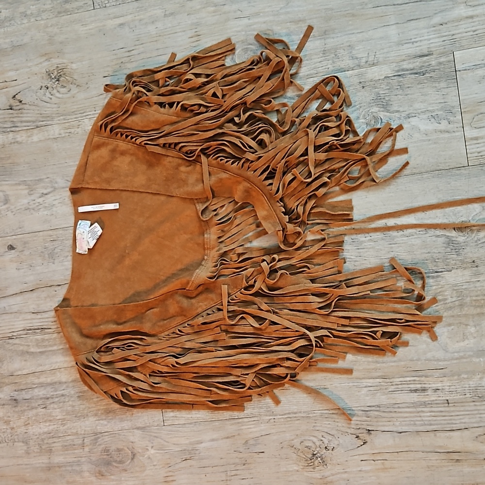 Free People fringe crop vest